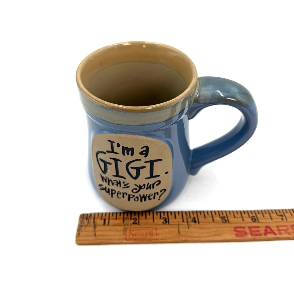 Coffee Mug 14oz Blue Tan I'm a Gigi What's Your Superpower Joanne Sharpe‎ - Picture 7 of 7